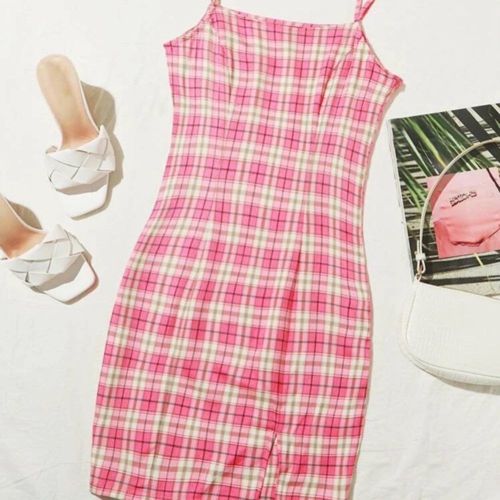 Pink plaid dress